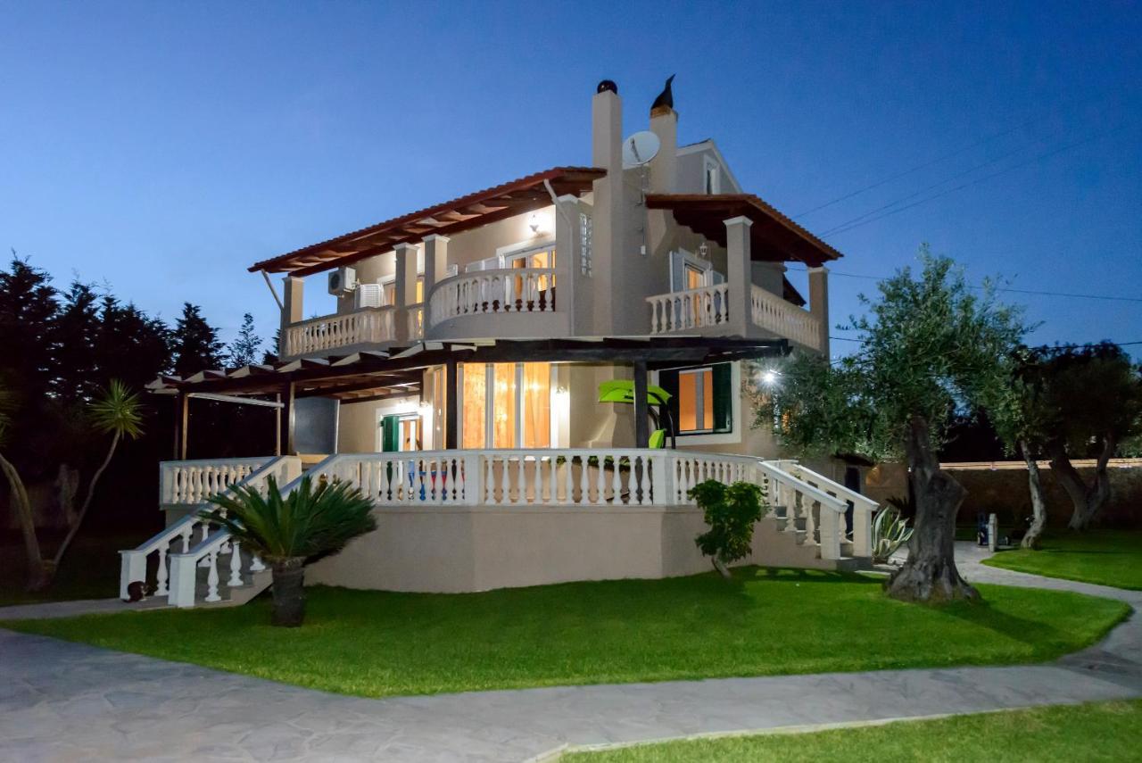 Villa Maxim With Private Pool & Tennis Court Halikounas Exterior foto