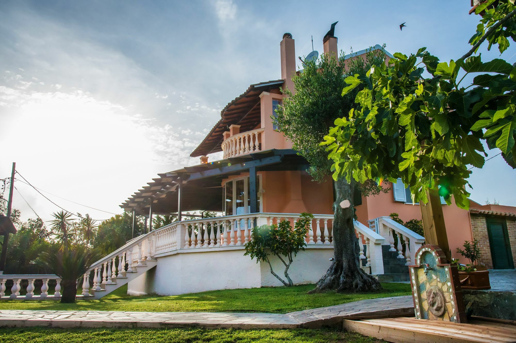 Villa Maxim With Private Pool & Tennis Court Halikounas Exterior foto